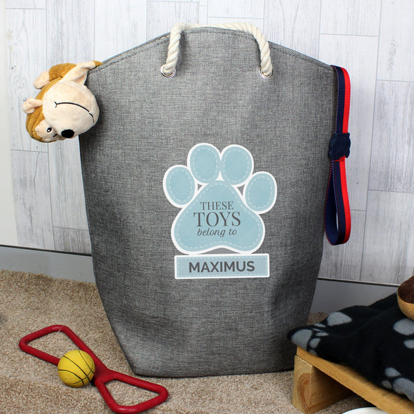Personalised Blue Paw Print Storage Bag - Shop Personalised Gifts
