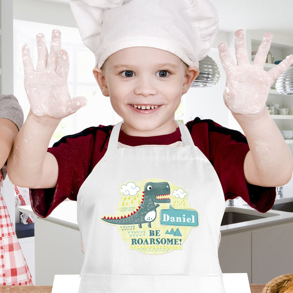 Personalised 'Be Roarsome' Dinosaur Children's Apron - Shop Personalised Gifts