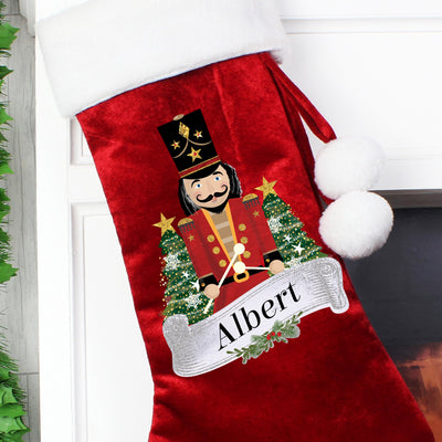 Personalised Red Nutcracker Stocking for Christmas - Shop Personalised Gifts