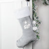 Personalised Baby Polar Bear Luxury Silver Grey Stocking
