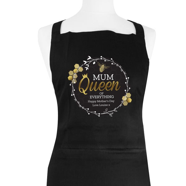Personalised Queen Bee Black Apron - Shop Personalised Gifts