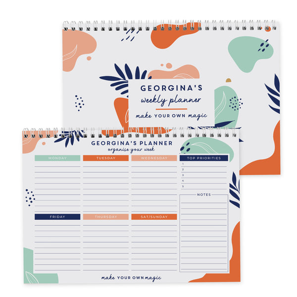Personalised Tropical A4 Desk Planner