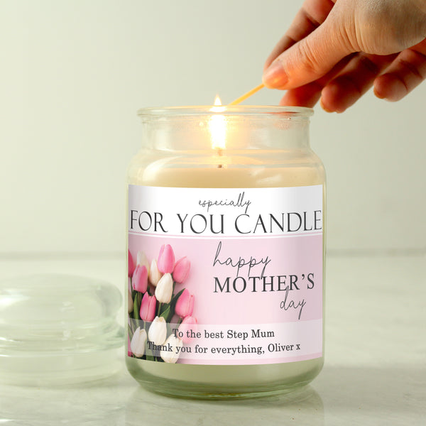 Personalised Especially For You Mothers Day Large Scented Jar Wax Candle