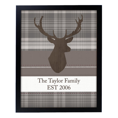 Personalised Highland Stag Black Framed Print - Shop Personalised Gifts