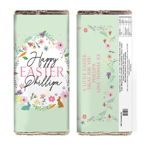 Personalised Easter Springtime Milk Chocolate Bar - Shop Personalised Gifts