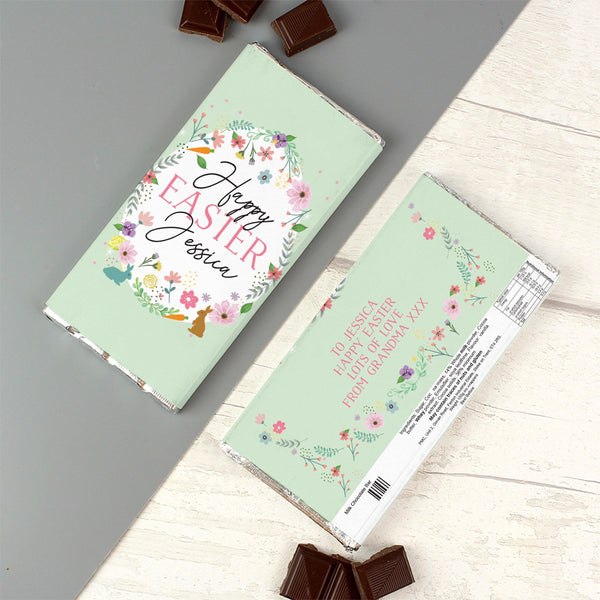 Personalised Easter Springtime Milk Chocolate Bar - Shop Personalised Gifts
