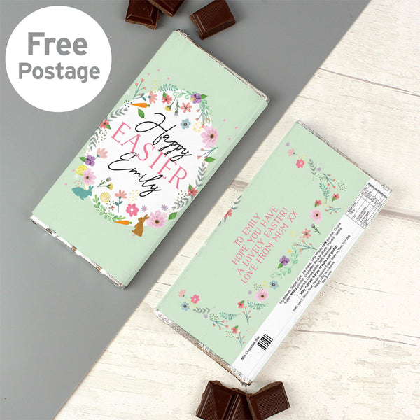 Personalised Easter Springtime Milk Chocolate Bar - Shop Personalised Gifts