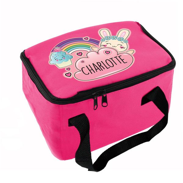 Personalised Cute Bunny Pink Insulated Lunch Bag - Shop Personalised Gifts