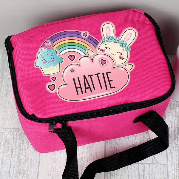 Personalised Cute Bunny Pink Insulated Lunch Bag - Shop Personalised Gifts