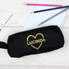 Personalised Gold Heart Black Pencil Case - Shop Personalised Gifts