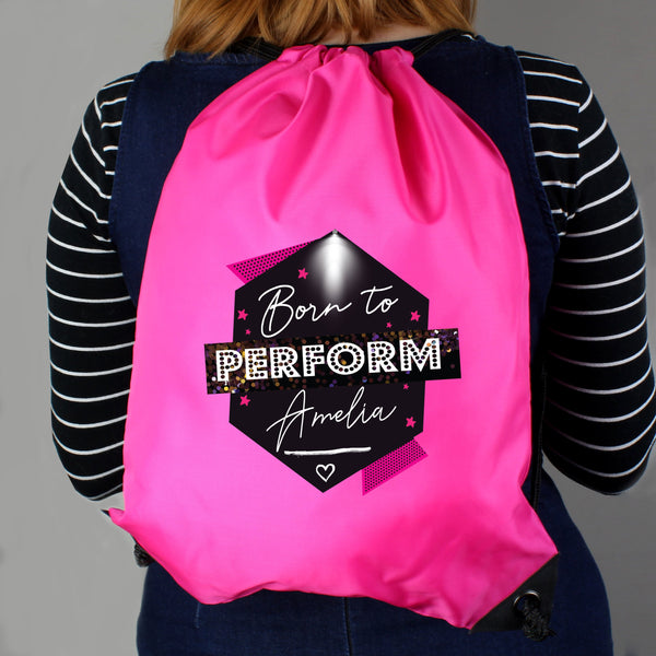Personalised 'Born to Perform' Pink Kit Bag - Shop Personalised Gifts
