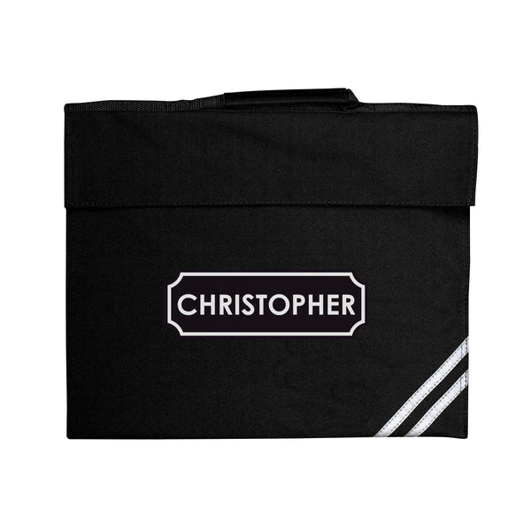 Personalised Name Only Black Book Bag - Shop Personalised Gifts