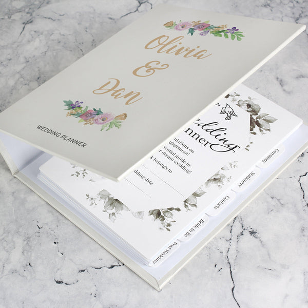 Personalised Floral Watercolour Wedding Planner - Shop Personalised Gifts