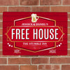 Personalised Free House Red Metal Sign - Shop Personalised Gifts