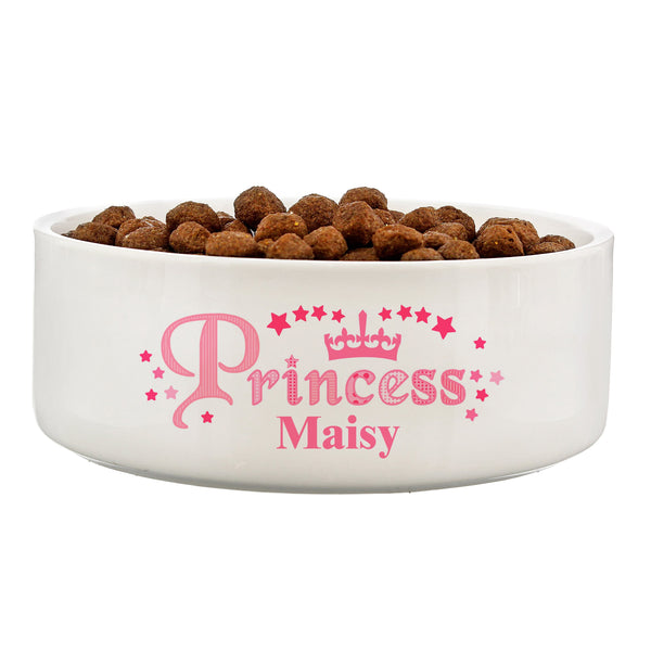 Personalised Princess 14cm Medium White Pet Bowl - Shop Personalised Gifts