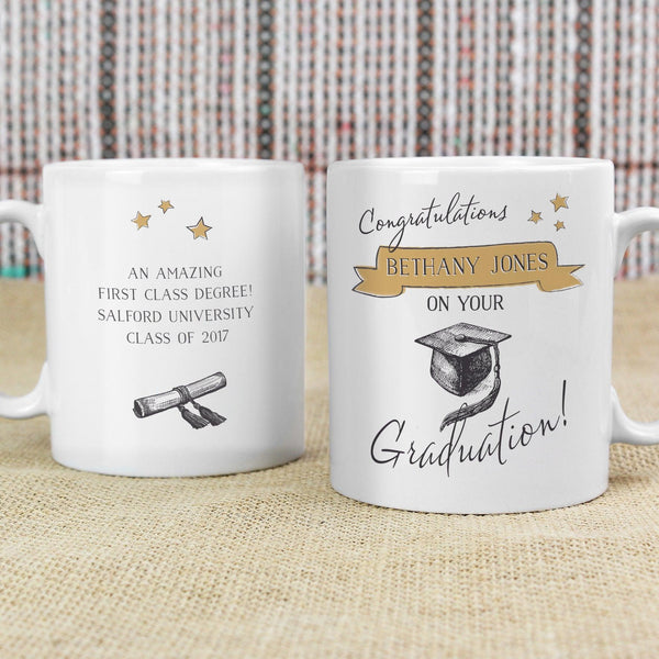 Personalised Gold Star Graduation Ceramic Mug - Shop Personalised Gifts