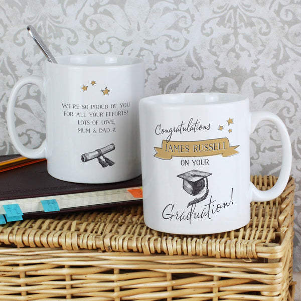 Personalised Gold Star Graduation Ceramic Mug - Shop Personalised Gifts
