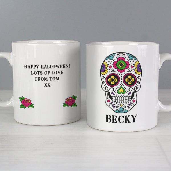Personalised Sugar Skull Halloween Mug - Shop Personalised Gifts