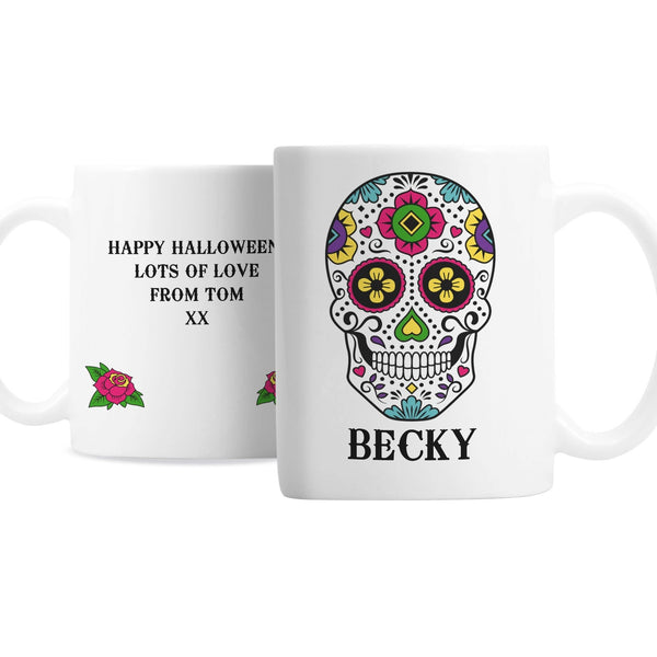 Personalised Sugar Skull Halloween Mug - Shop Personalised Gifts