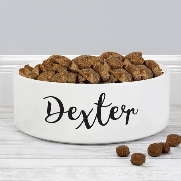 Personalised Any Name 14cm Medium White Pet Bowl - Shop Personalised Gifts