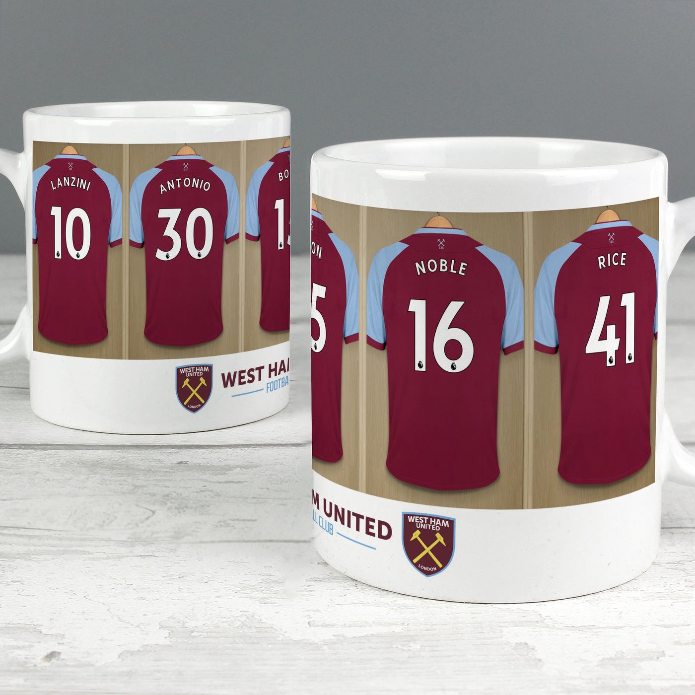 Personalised West Ham United FC Dressing Room Ceramic Mug