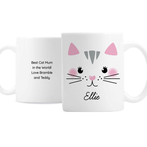 Personalised Cute Cat Face Ceramic Mug - Shop Personalised Gifts