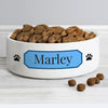 Personalised Blue Plaque 14cm Medium Pet Bowl - Shop Personalised Gifts