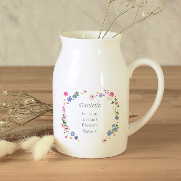 Personalised Floral Flower Ceramic Jug