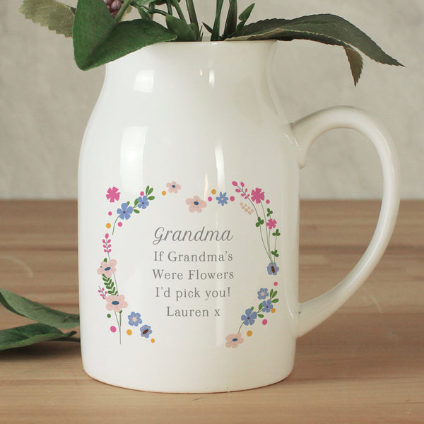 Personalised Floral Flower Ceramic Jug