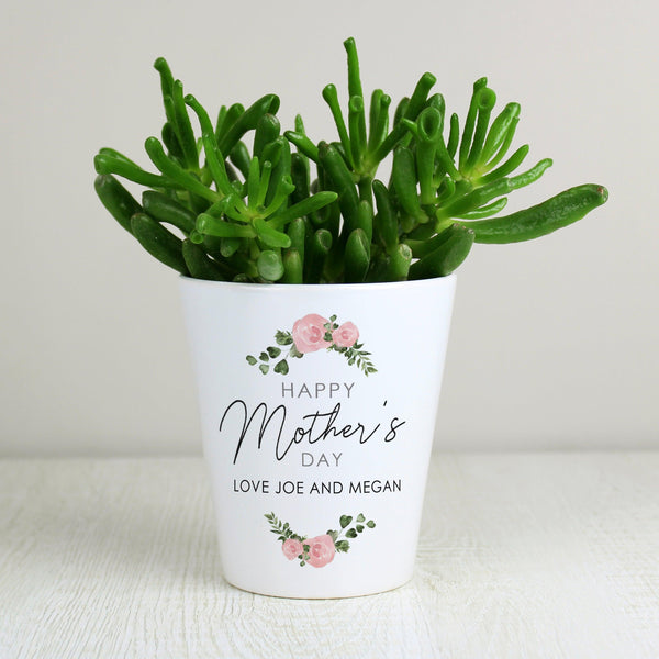 Personalised Abstract Rose Happy Mothers Day Plant Pot - Shop Personalised Gifts