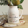 Personalised Christmas Ceramic Flower Jug