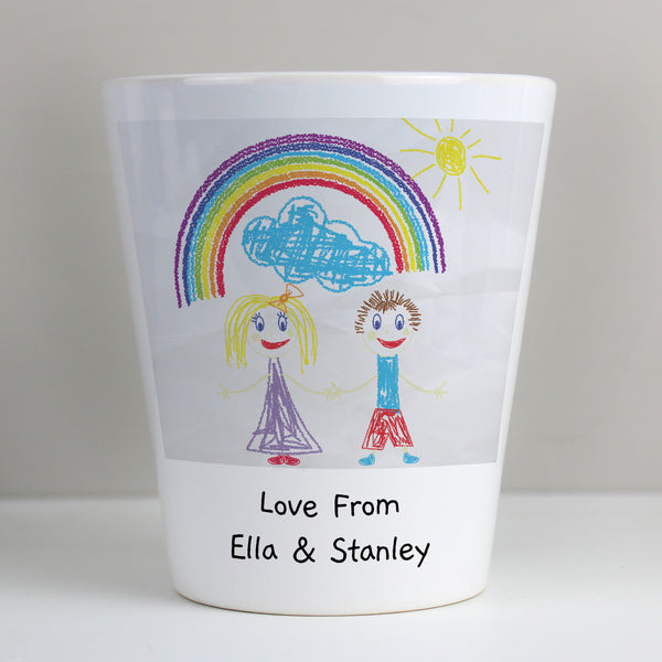 Personalised Childrens Drawing Photo Upload Ceramic Plant Pot