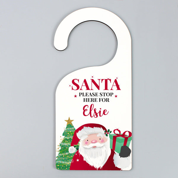 Personalised Santa Stop Here Christmas Door Hanger - Shop Personalised Gifts
