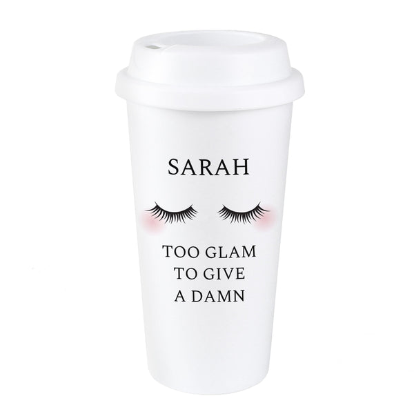 Personalised Eyelashes Double Walled Travel Mug - Shop Personalised Gifts