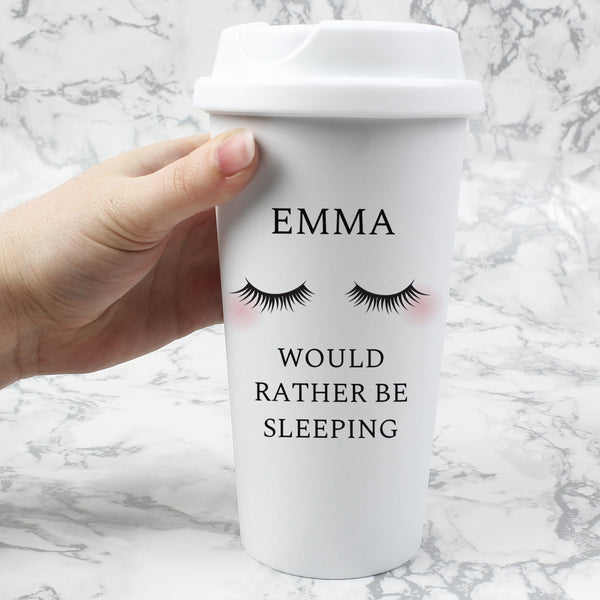 Personalised Eyelashes Double Walled Travel Mug - Shop Personalised Gifts