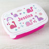 Personalised Girly Dinosaurs Name Only Pink Lunch Box - Shop Personalised Gifts