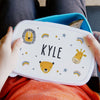 Personalised Zoo Name Only Blue Lunch Box