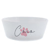 Personalised Pink Pawprint Plastic Cat Bowl