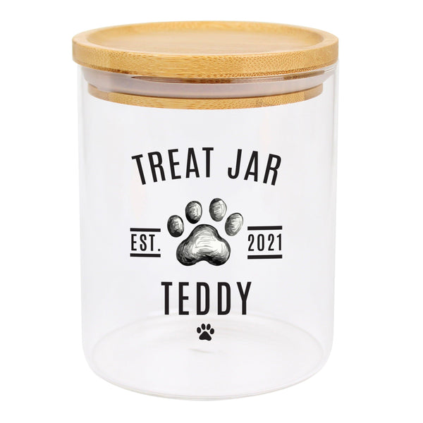 Personalised Pet Treats Glass Jar with Bamboo Lid - Shop Personalised Gifts