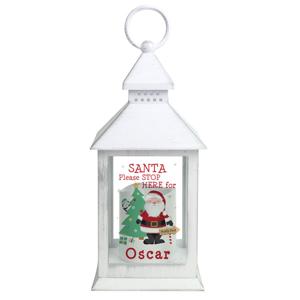 Personalised Santa White Lantern - Shop Personalised Gifts