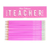 Personalised Best Teacher Ever Box and 12 Pink HB Pencils - Shop Personalised Gifts