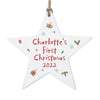 Personalised First Christmas Wooden Star Decoration - Shop Personalised Gifts