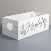 Personalised Name Only Botanical White Wooden Crate - Shop Personalised Gifts