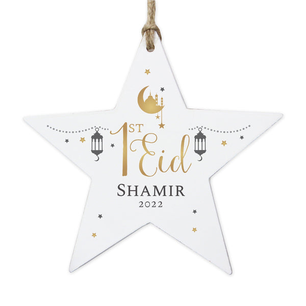 Personalised 1st Eid Wooden Star Decoration - Shop Personalised Gifts