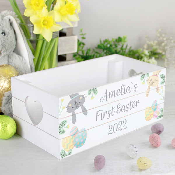 Personalised Easter White Wooden Crate - Shop Personalised Gifts