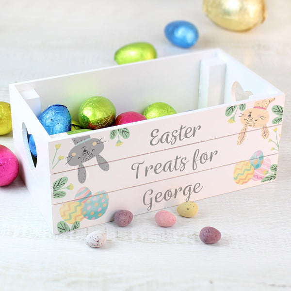 Personalised Easter White Wooden Crate - Shop Personalised Gifts