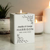 Personalised Floral Leaf White Wooden Tea Light Candle Holder - Shop Personalised Gifts