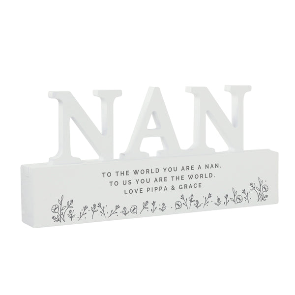 Personalised Floral Wooden Nan Ornament