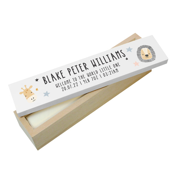 Personalised Safari Animals Wooden Certificate Holder