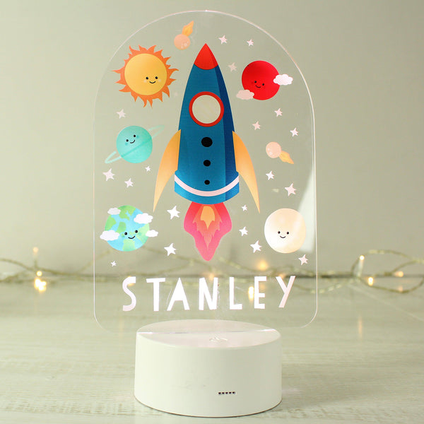 Personalised Space Rocket LED Colour Changing Night Light - Shop Personalised Gifts